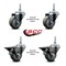 Service Caster 3 Inch Gray Polyurethane 38 Inch Threaded Stem Caster Set 2 Brakes SCC SCC-TS20S314-PPUB-381615-2-PLB-2 - alternate 3